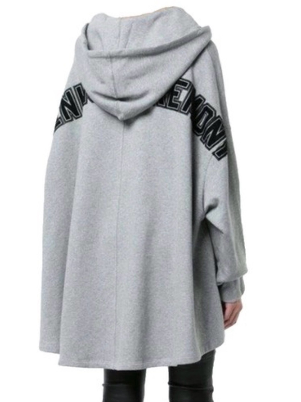 Opening Ceremony Gray and Black Hooded Cape